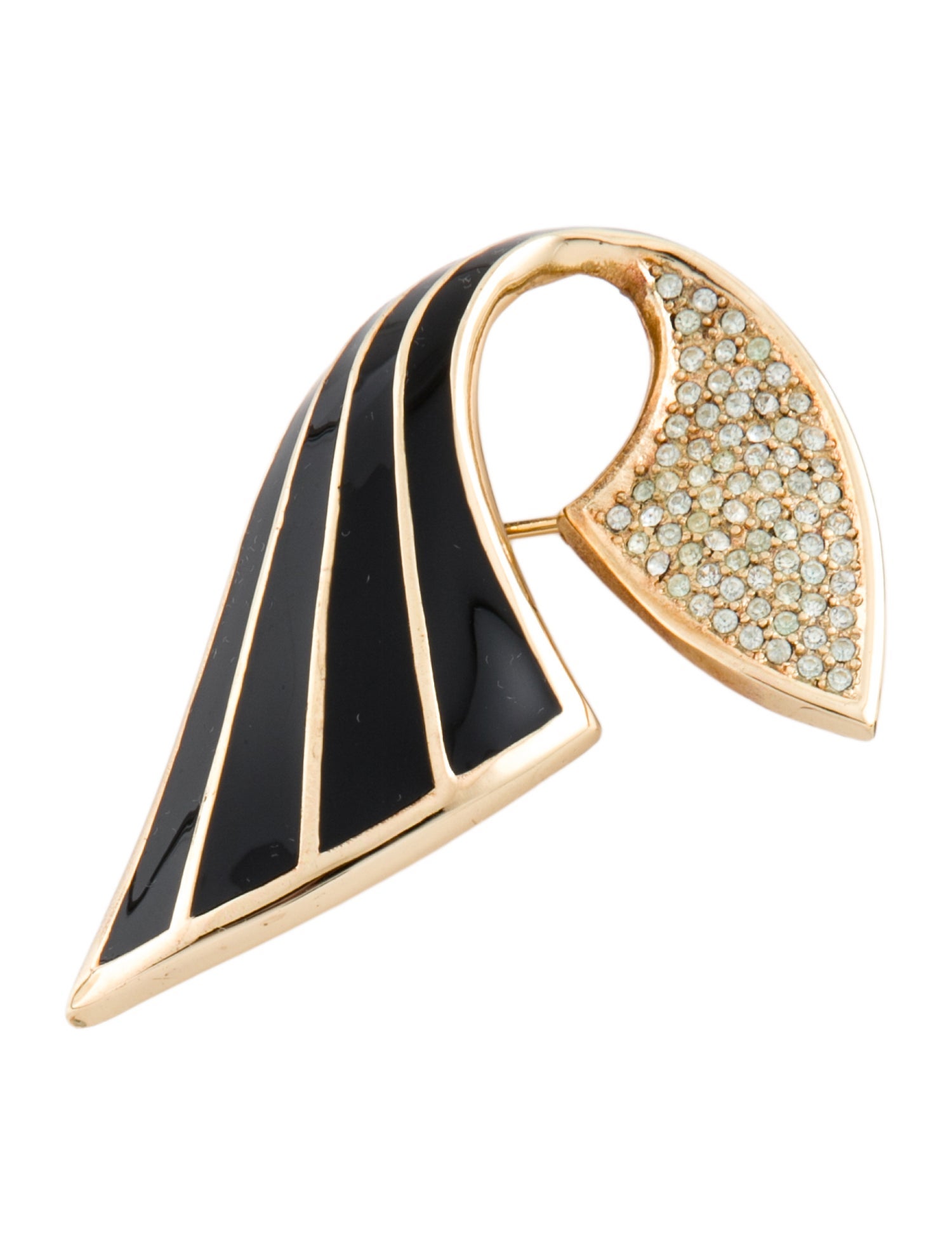 Christian Dior Vintage Crystal & Enamel Brooch